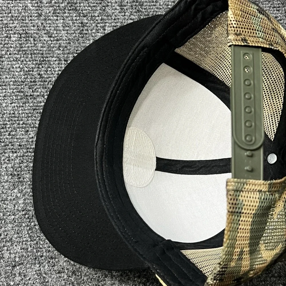 Brixton Mfg Co Trucker Snapback Hat Cap Adjustable Black Patch Mesh Back Camo